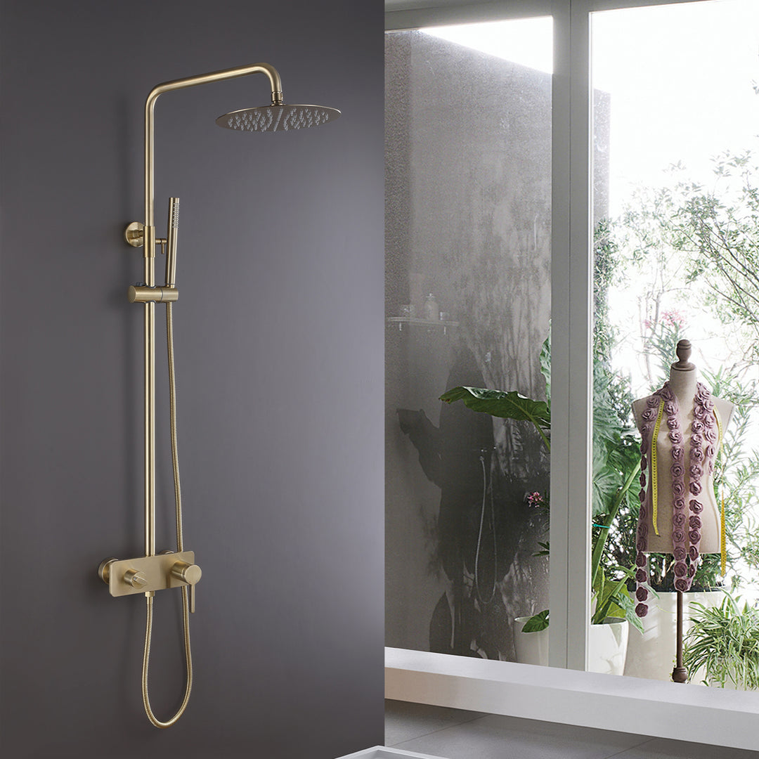 Wall Mount 3-Function Complete Shower System with Rough-In Valve