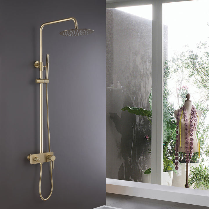 Wall Mount 3-Function Complete Shower System with Rough-In Valve