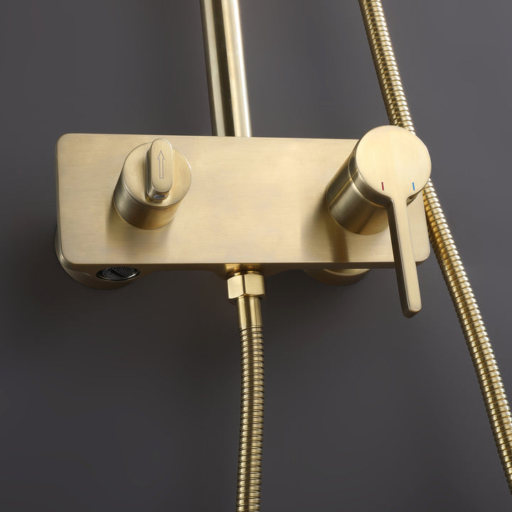 Wall Mount 3-Function Complete Shower System with Rough-In Valve