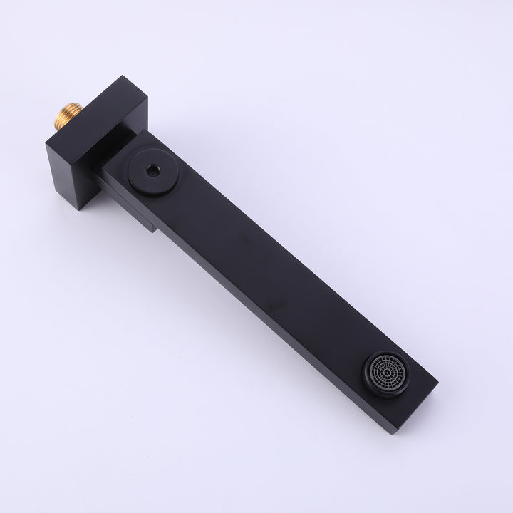 10 inch Wall Mounted Matte Black Thermostatic Shower System With Tub Spout
