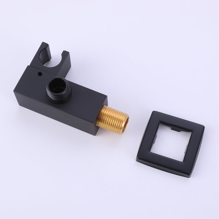 10 inch Wall Mounted Matte Black Thermostatic Shower System With Tub Spout