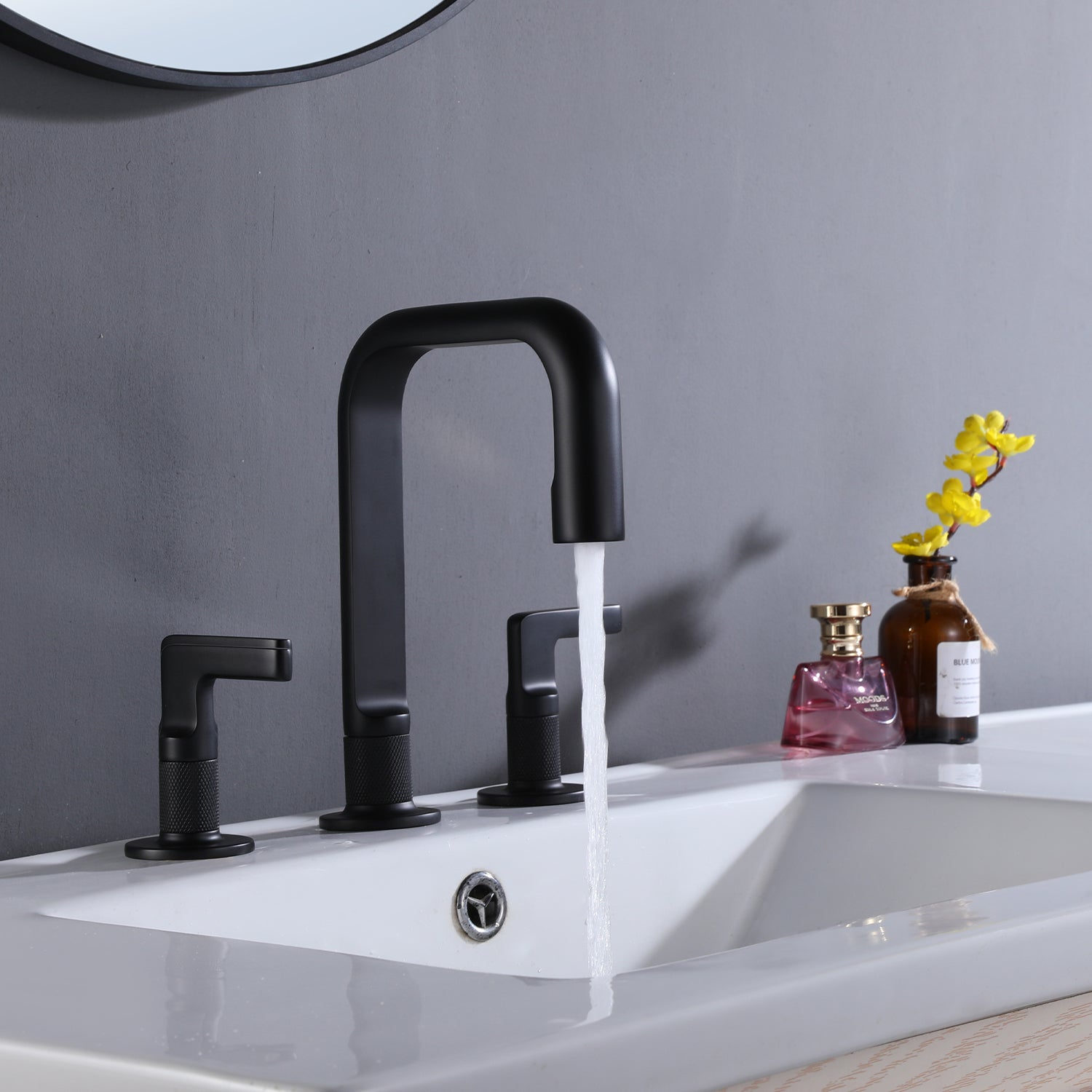 8 in. Widespread Double Handle Solid Brass Bathroom Faucet