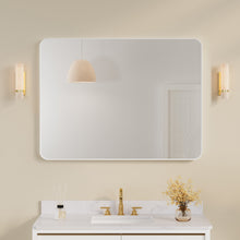 48-in W x 36-in H White Rectangular Framed Bathroom Vanity Mirror