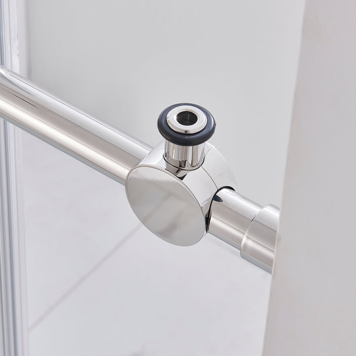 60-in W x 76-in H Double Frameless Bypass/Sliding Brushed Nickel Standard Sliding Shower Door