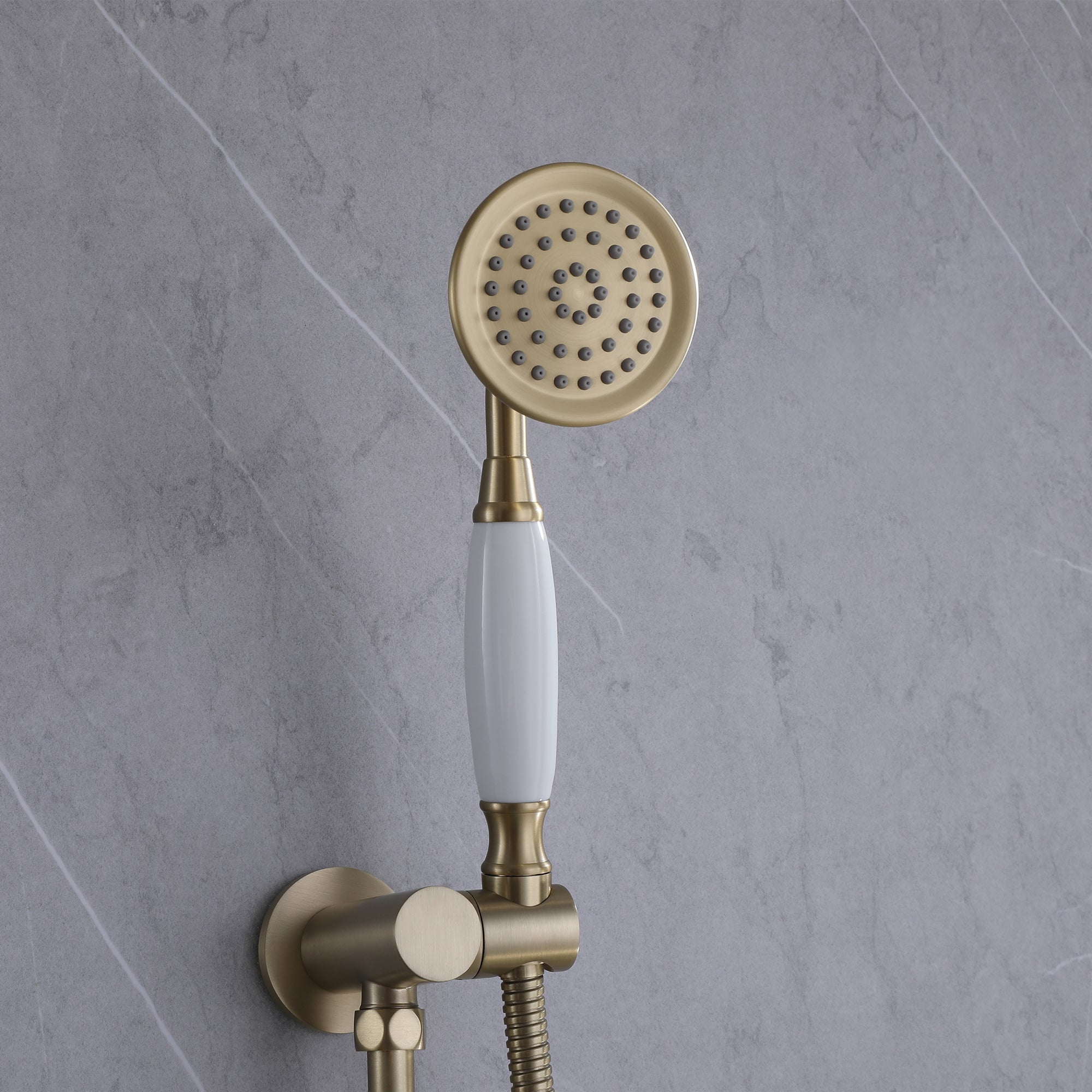 1-Spray Patterns with 1.8 GPM 5.91 in. Wall Mount Dual Shower Heads in Spot Resist