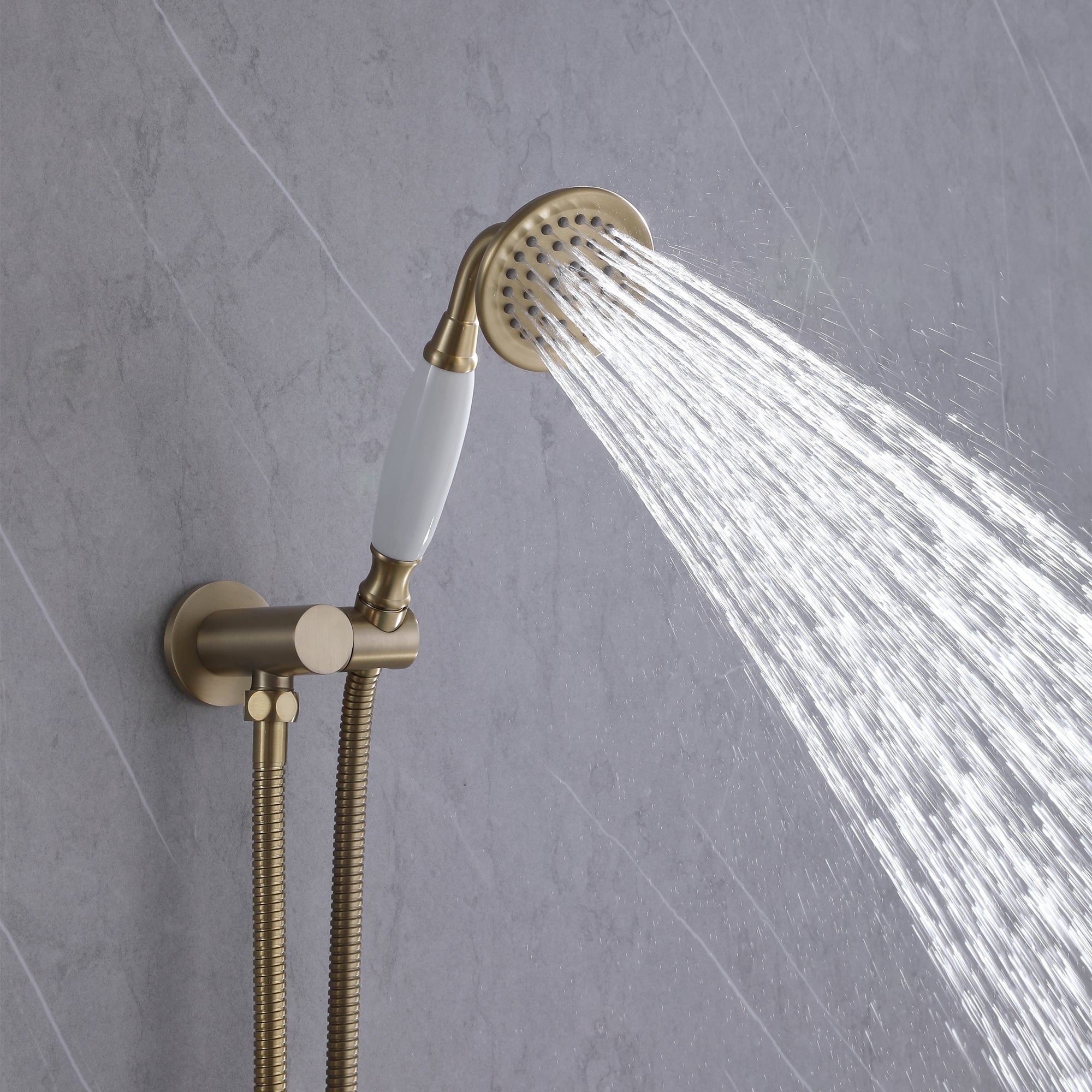 1-Spray Patterns with 1.8 GPM 5.91 in. Wall Mount Dual Shower Heads in Spot Resist