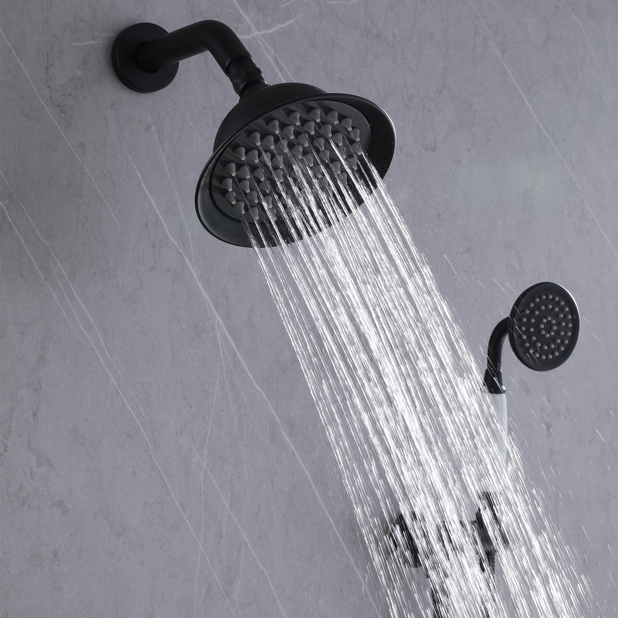 1-Spray Patterns with 1.8 GPM 5.91 in. Wall Mount Dual Shower Heads in Spot Resist