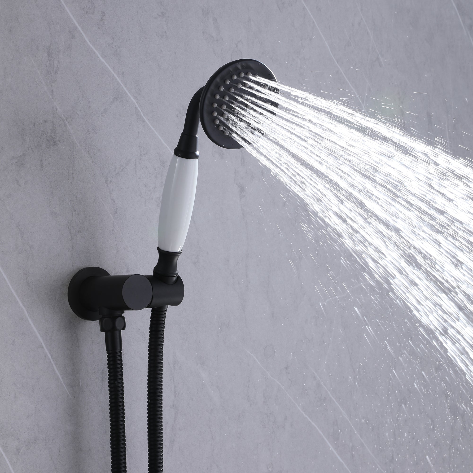 1-Spray Patterns with 1.8 GPM 5.91 in. Wall Mount Dual Shower Heads in Spot Resist
