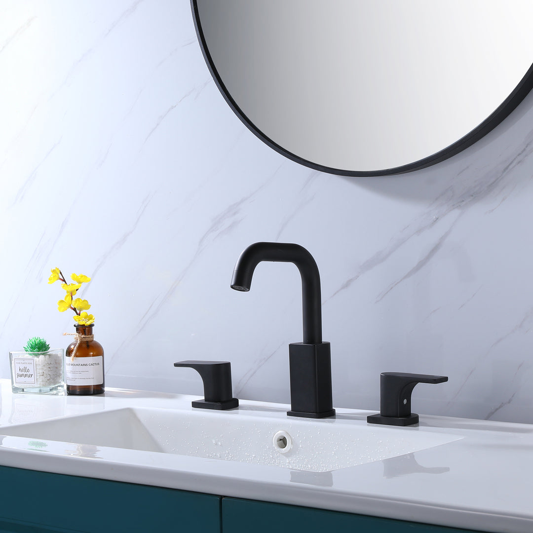 Two Handles 8-Inch Widespread Bathroom Sink Faucet