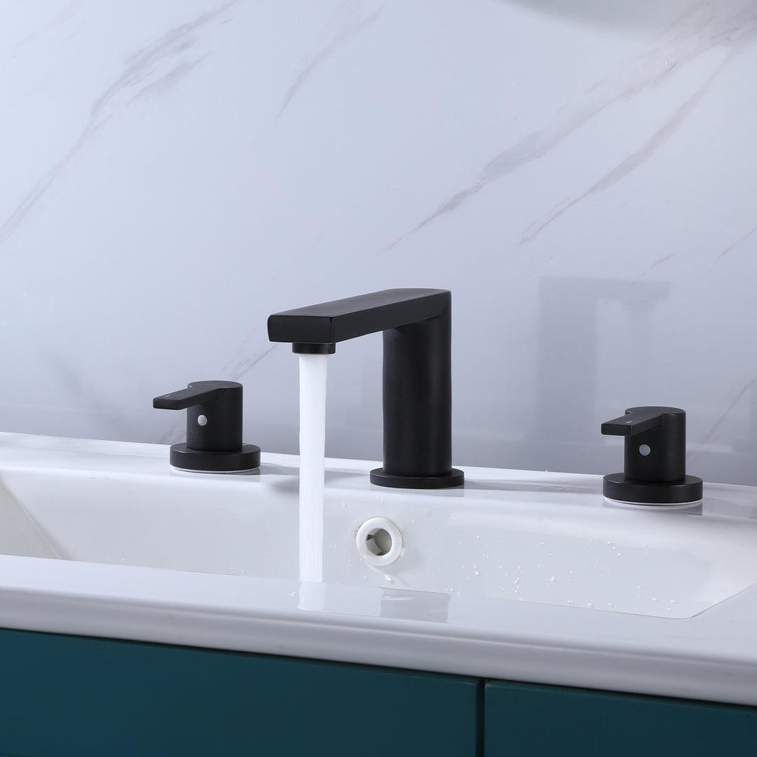 Two Handles 8 Inch Widespread Bathroom Sink Faucet