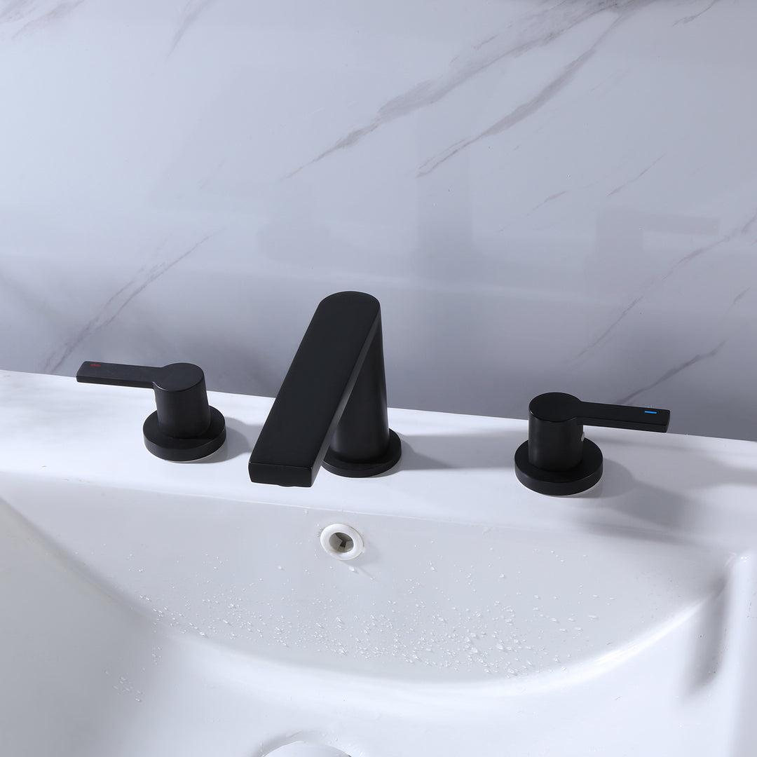 Two Handles 8 Inch Widespread Bathroom Sink Faucet