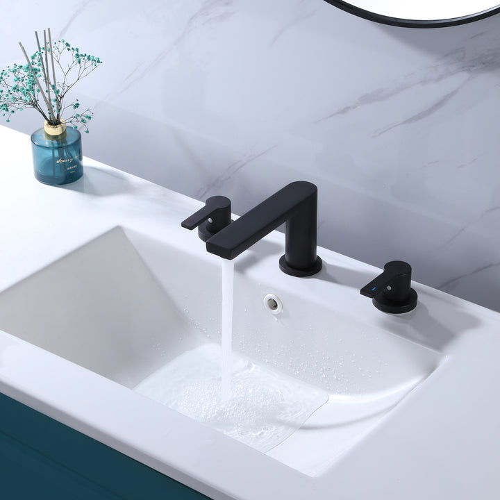 Two Handles 8 Inch Widespread Bathroom Sink Faucet