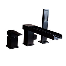 Deck Mounted Single Handle Tub Faucet Filler With Handshower and Valve