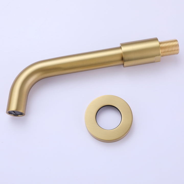 Wall Mounted Bathtub Faucet With Handheld Shower in Brushed Gold