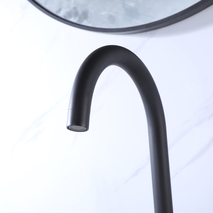 Matte Black Widespread Bathroom Vanity Sink Faucet