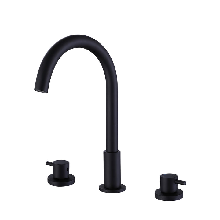 Matte Black Widespread Bathroom Vanity Sink Faucet