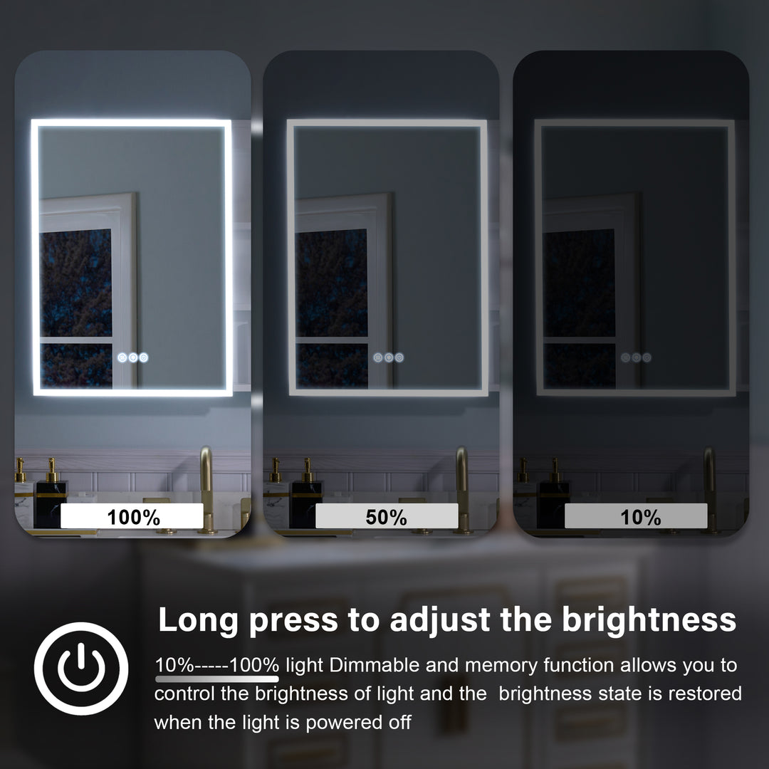 36 in. W x 28 in. H Rectangular Surface Mount LED Mirror Medicine Cabinet in White