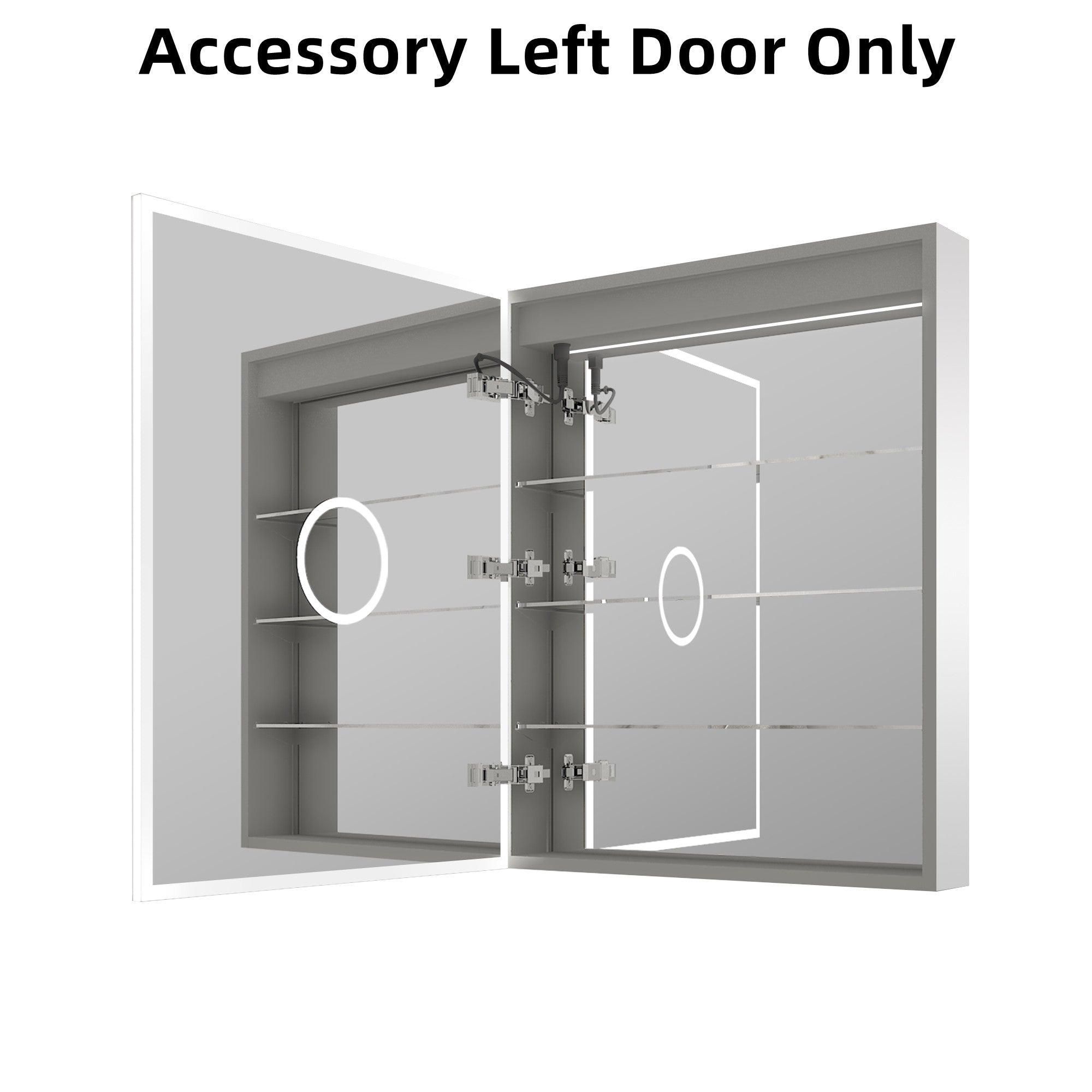 Replacement Left Door for 24 in. x 30 in. LED Medicine Cabinet with Mirror, Left Hinge, W8MCL2430L
