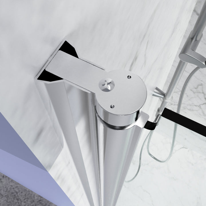 34-35 1/2" W x 72" H Hinged Pivot Semi-Frameless Shower Door in Chrome