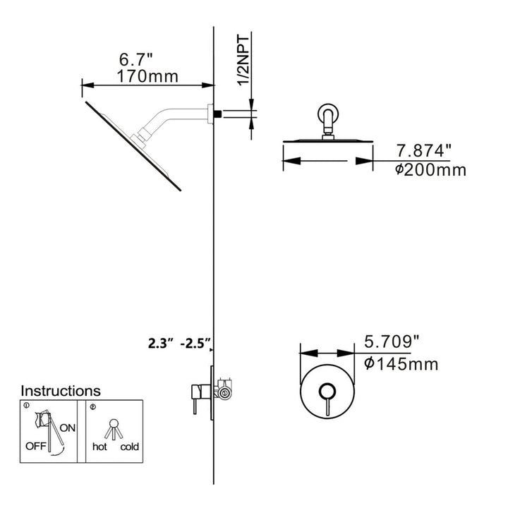 rain shower head system