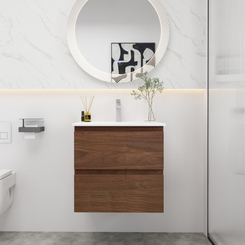 24" Bathroom Vanity With Gel Basin Top