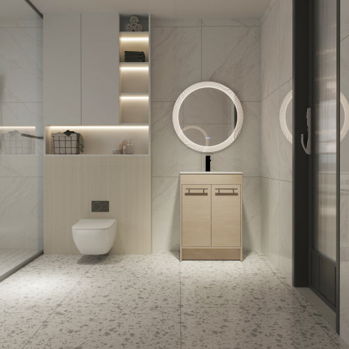 24 Inch Bathroom Cabinet With Sink,Soft Close Doors