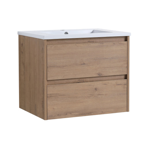 24" Bathroom Vanity with Ceramic Sink and 2/3 Soft Close drawers