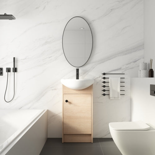 18 Inch Freestanding Bathroom Vanity, Small Bathroom Vanity With Sink, Bathroom Vanity and Sink Combo