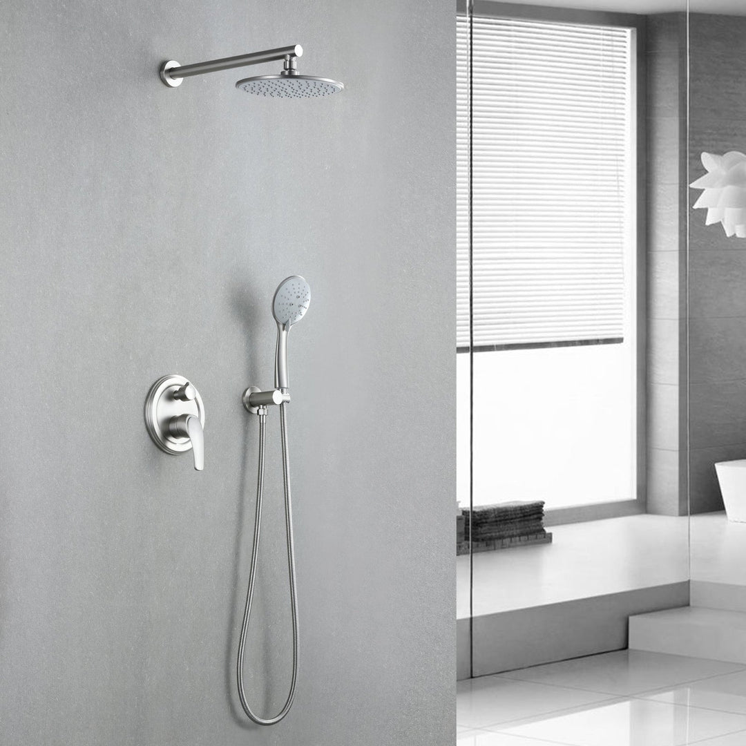 9inch/10inch/12inch 2-Spray Patterns with 1.8 GPM Wall Mount Dual Shower Heads with Hand Shower