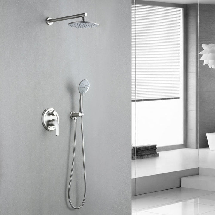 9inch/10inch/12inch 2-Spray Patterns with 1.8 GPM Wall Mount Dual Shower Heads with Hand Shower