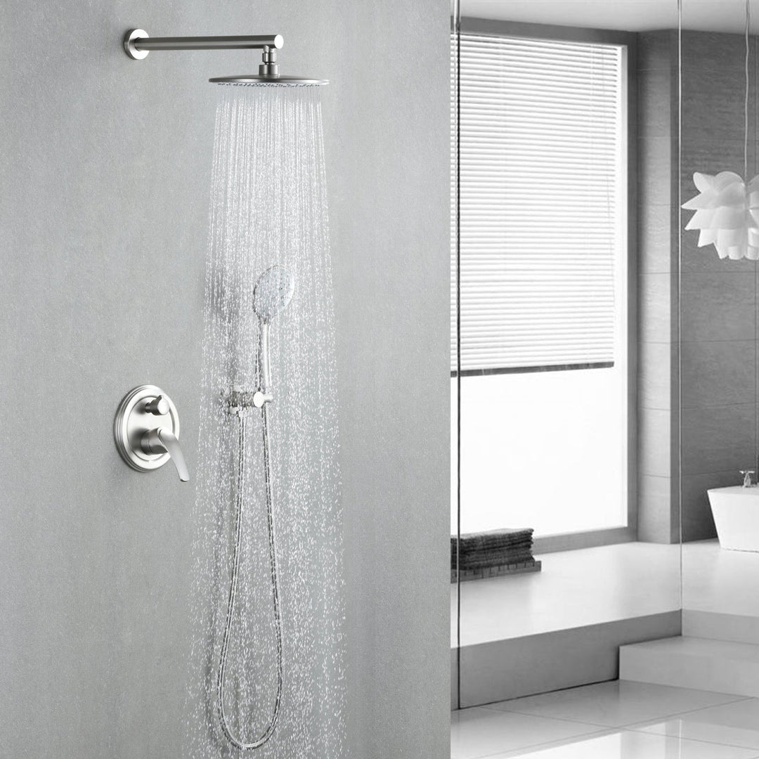 9inch/10inch/12inch 2-Spray Patterns with 1.8 GPM Wall Mount Dual Shower Heads with Hand Shower