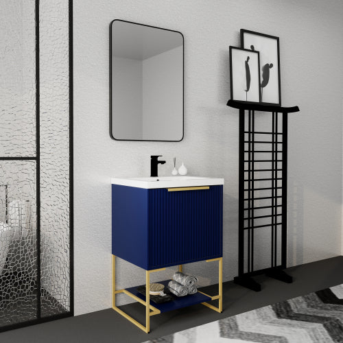 24 Inch Freestanding Bathroom Vanity With Resin Basin