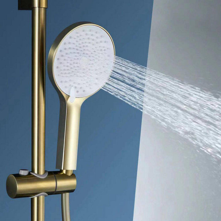 1-Spray Patterns with 2.9 GPM 10 in. Wall Mount Dual Shower Heads with Side Sprayer in Spot Resist