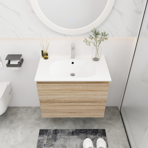 30" Bathroom Vanity With Gel Basin Top