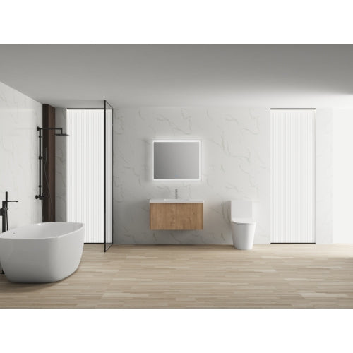 36" Modern Design Float Mounting Bathroom Vanity With Sink Soft Close Door