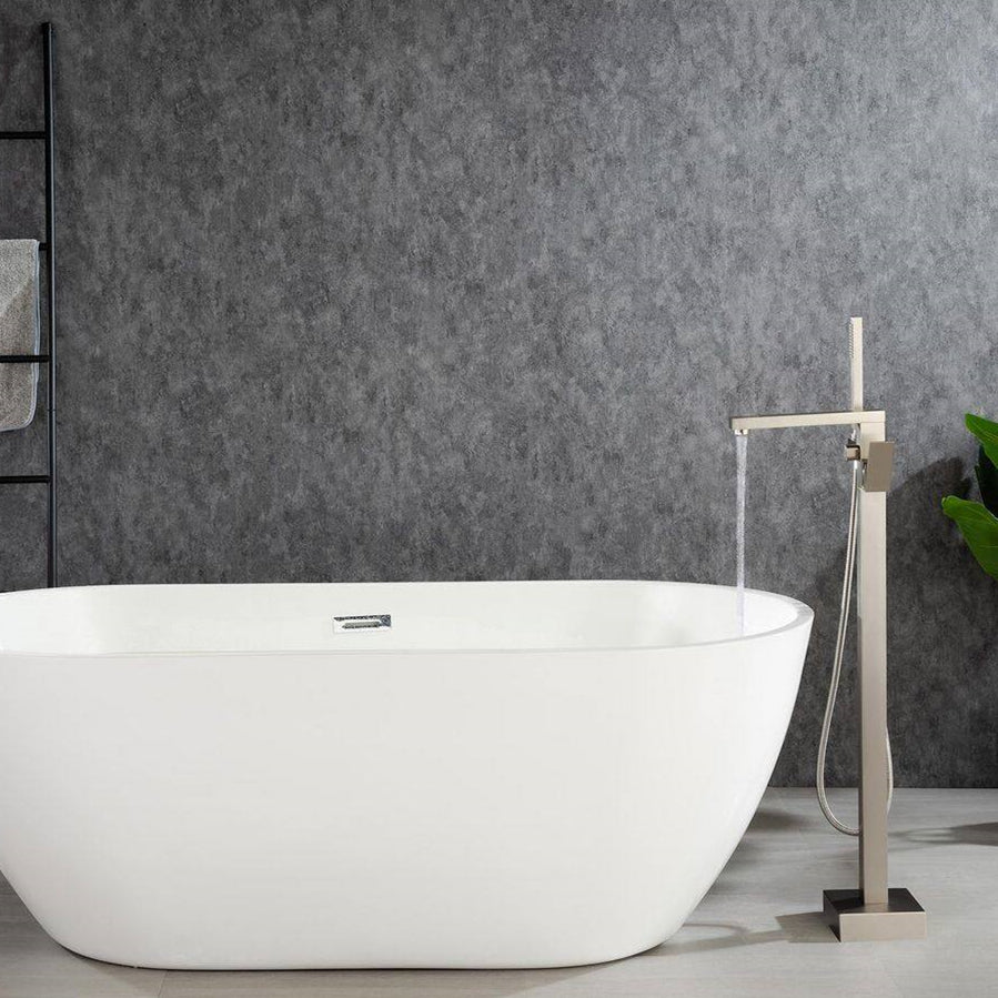 Freestanding Single Handle Bath Tub Filler Faucet with Hand Shower