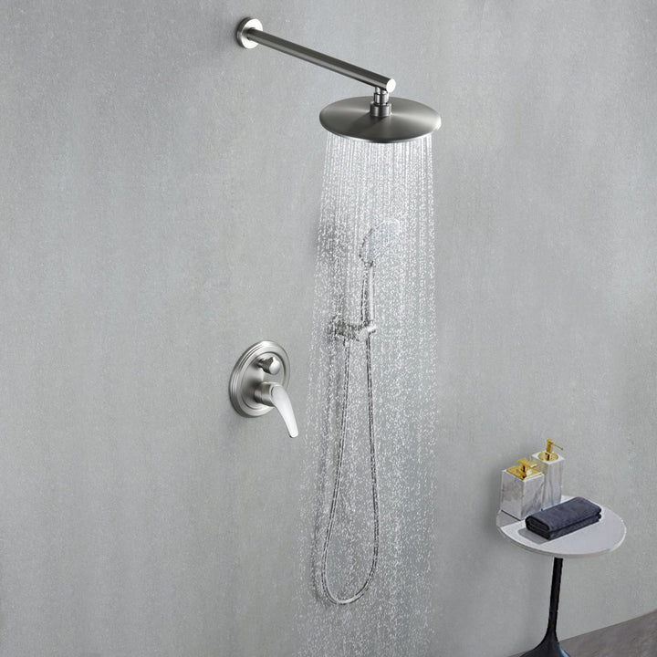 9inch/10inch/12inch 2-Spray Patterns with 1.8 GPM Wall Mount Dual Shower Heads with Hand Shower