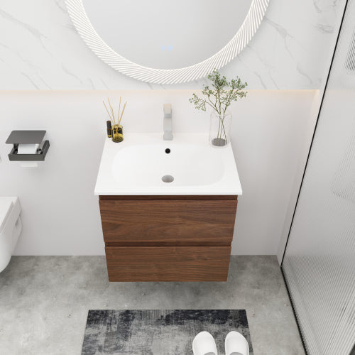 24" Bathroom Vanity With Gel Basin Top