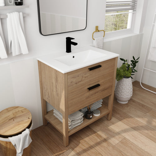 30" Bathroom Vanity Plywood With 2 Drawers