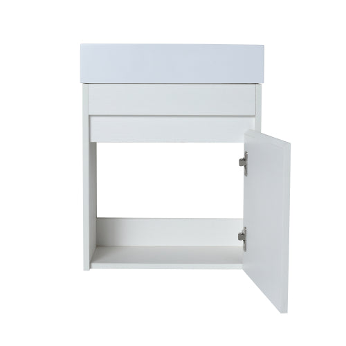 18'' Floating Wall-Mounted Bathroom Vanity with White Resin Sink & Soft-Close Cabinet Door