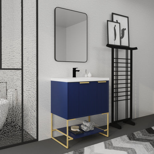 30 Inch Freestanding Bathroom Vanity With Resin Basin