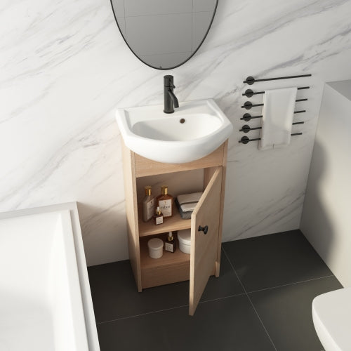 18 Inch Freestanding Bathroom Vanity, Small Bathroom Vanity With Sink, Bathroom Vanity and Sink Combo