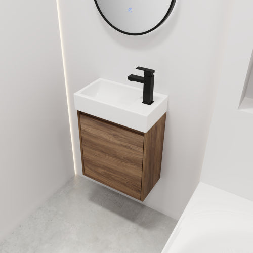 18" Floating Small Bathroom Vanity With Single Sink, Suitable For Small Bathroom