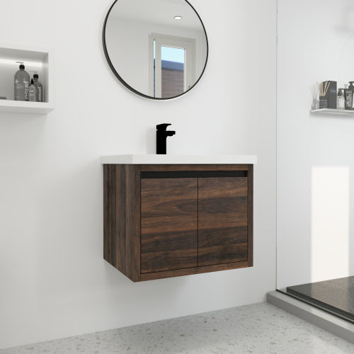 24"  Bathroom Cabinet With Sink,Soft Close Doors,Float Mounting Design For Small Bathroom