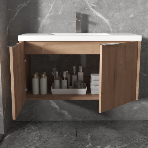 36" Modern Design Float Mounting Bathroom Vanity With Sink Soft Close Door