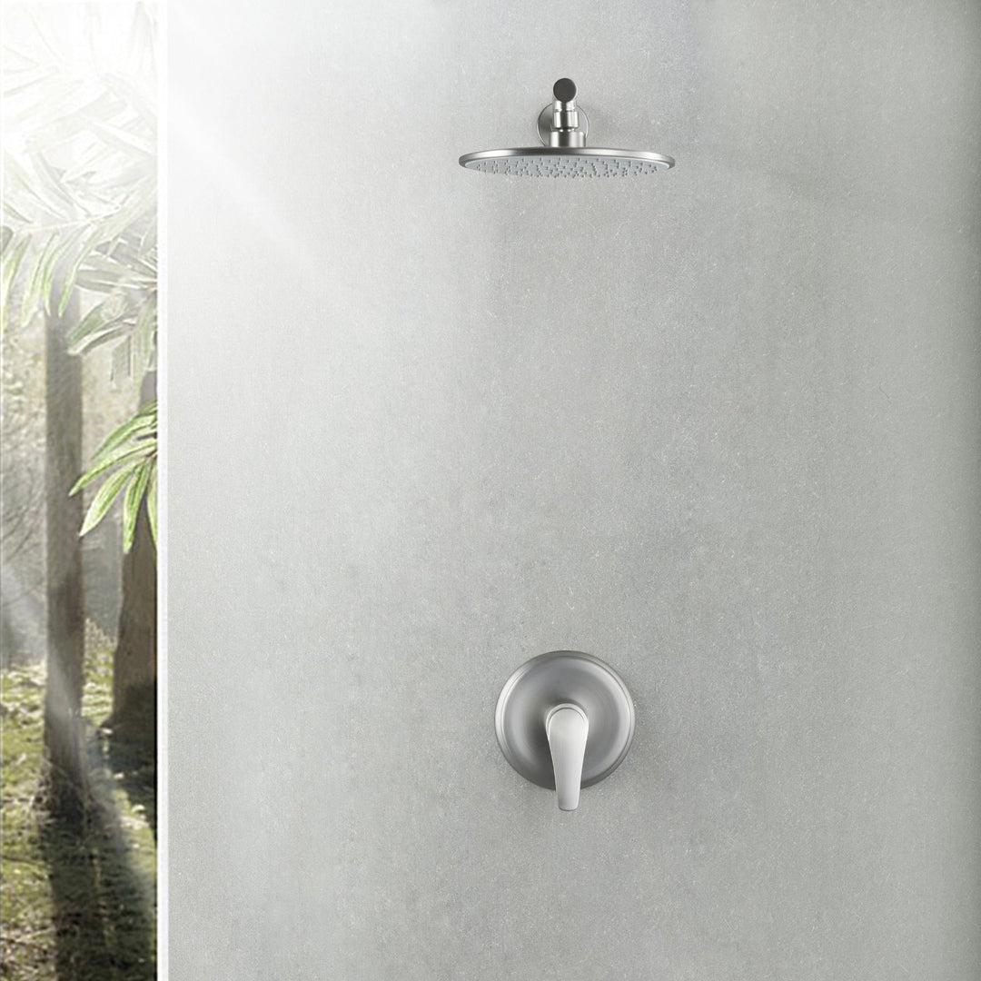 8 inch/ 9 inch 1-Spray Patterns with 2.1 GPM Wall Mount Fixed Shower Head with Valve Included
