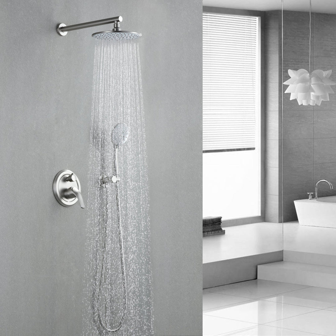 9inch/10inch/12inch 2-Spray Patterns with 1.8 GPM Wall Mount Dual Shower Heads with Hand Shower