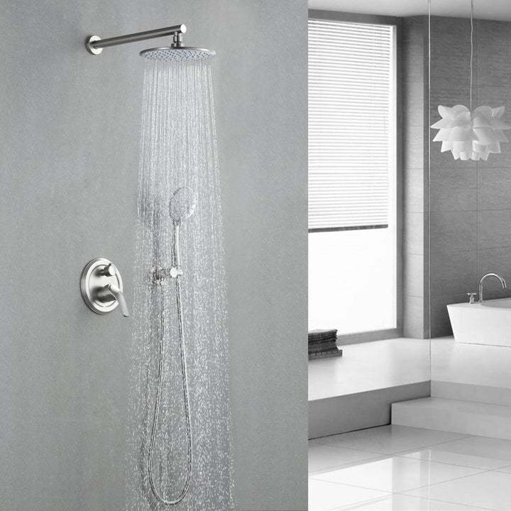 9inch/10inch/12inch 2-Spray Patterns with 1.8 GPM Wall Mount Dual Shower Heads with Hand Shower
