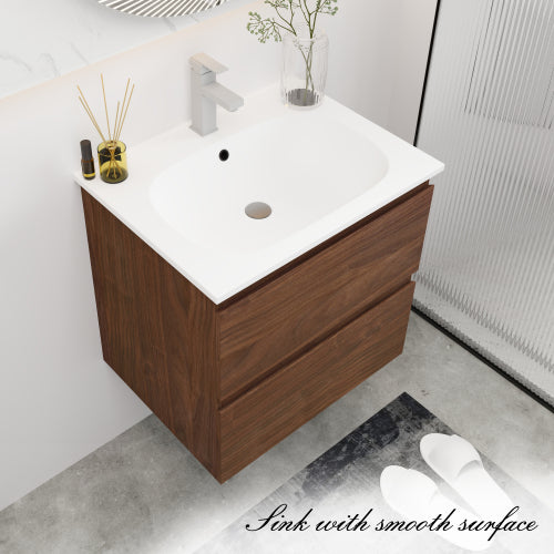 24" Bathroom Vanity With Gel Basin Top