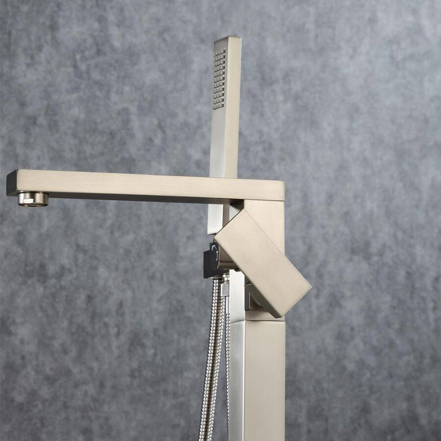 Freestanding Single Handle Bath Tub Filler Faucet with Hand Shower